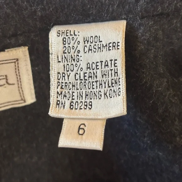 Vintage Henri Bendel Wool Cashmere charcoal gray coat blazer - Picture 3 of 5